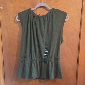 Banana Republic Forest Green Sleeveless Blouse